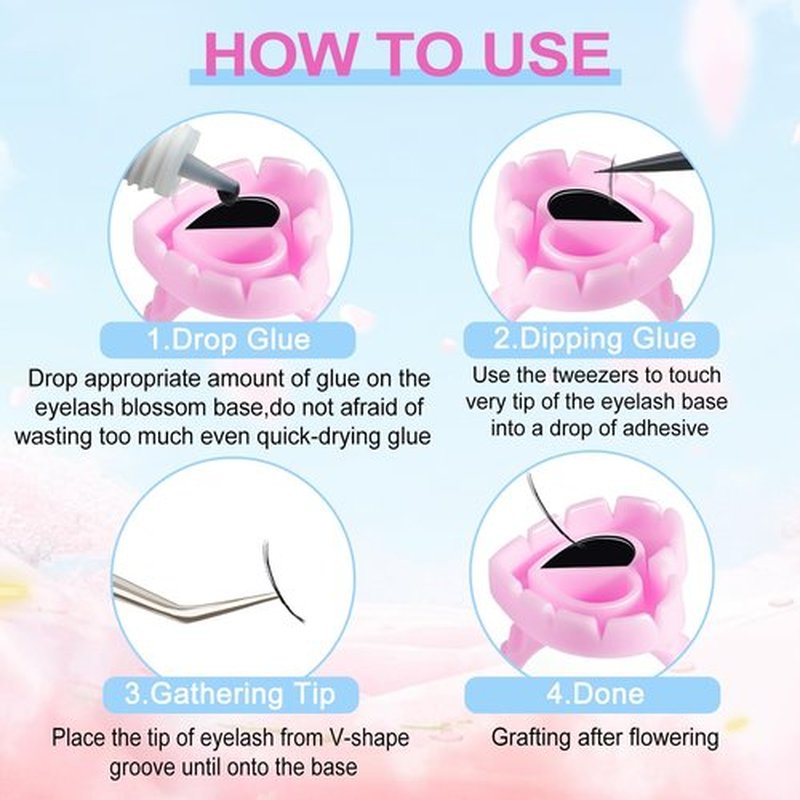 NXJ INFILILA Glue Rings for Eyelash Extensions 300PCS Disposable Rings for Lashes Lovely Heart Shape, Makeup Plastic Nail Art Lash Glue Holder Cups for Extension Supplies Pink