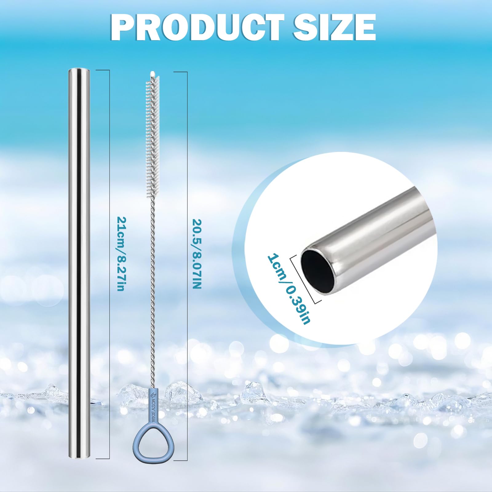WK ieason 6PCS Reusable Straws for Owala FreeSip/Flip 24oz 32oz, Stainless Steel Straw As Owala Straw Replacement with 2PCS Cleaner Brushes