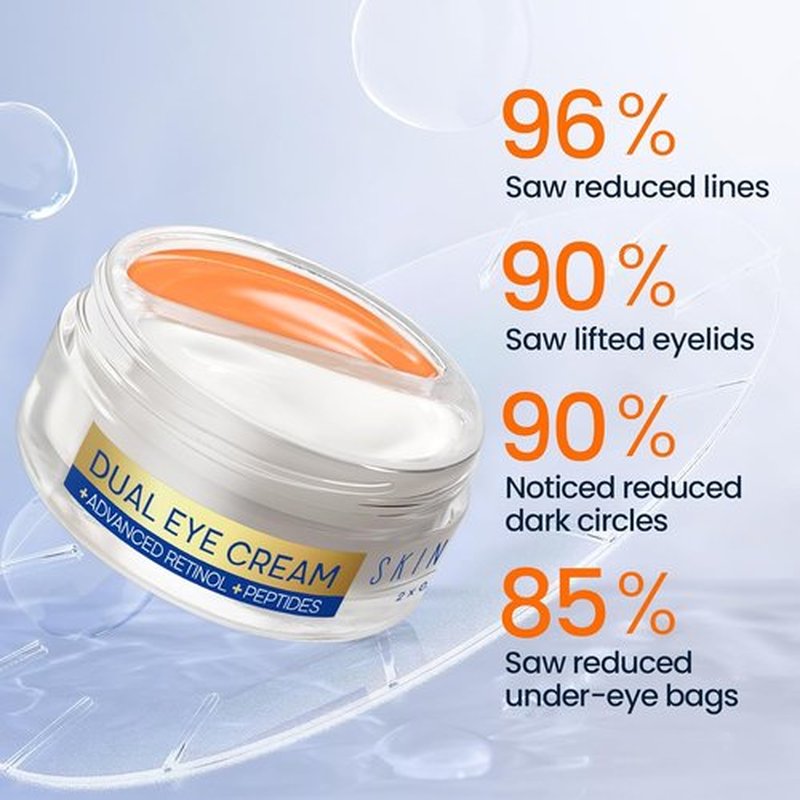 SKIN ULTIMA Dual Eye Cream - Advanced Retinol & Peptides for Dark Circles & Puffiness | 0.68 OZ