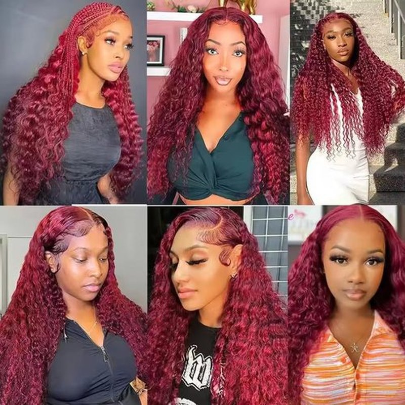 Burgundy Bundles 99j Human Hair Bundle Burgundy Water Wave 3 Bundles 12 14 16 inch 99j Bundle Human Hair Extensions