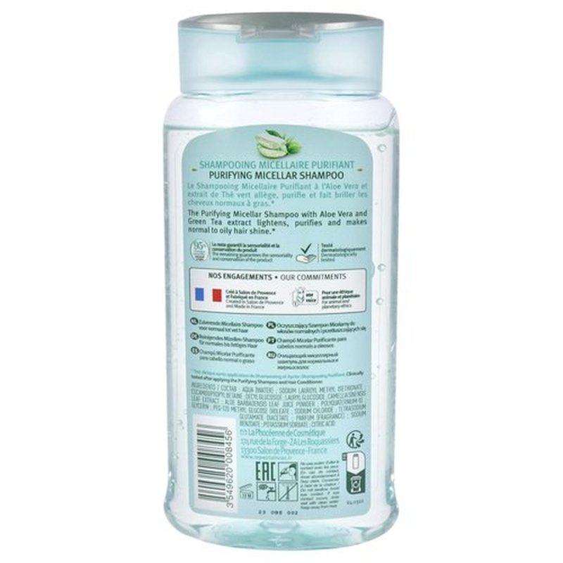 Le Petit Olivier Purifying Micellar Shampoo - Aloe Vera & Green Tea - Cleanses Oily Hair - 8.45 Oz