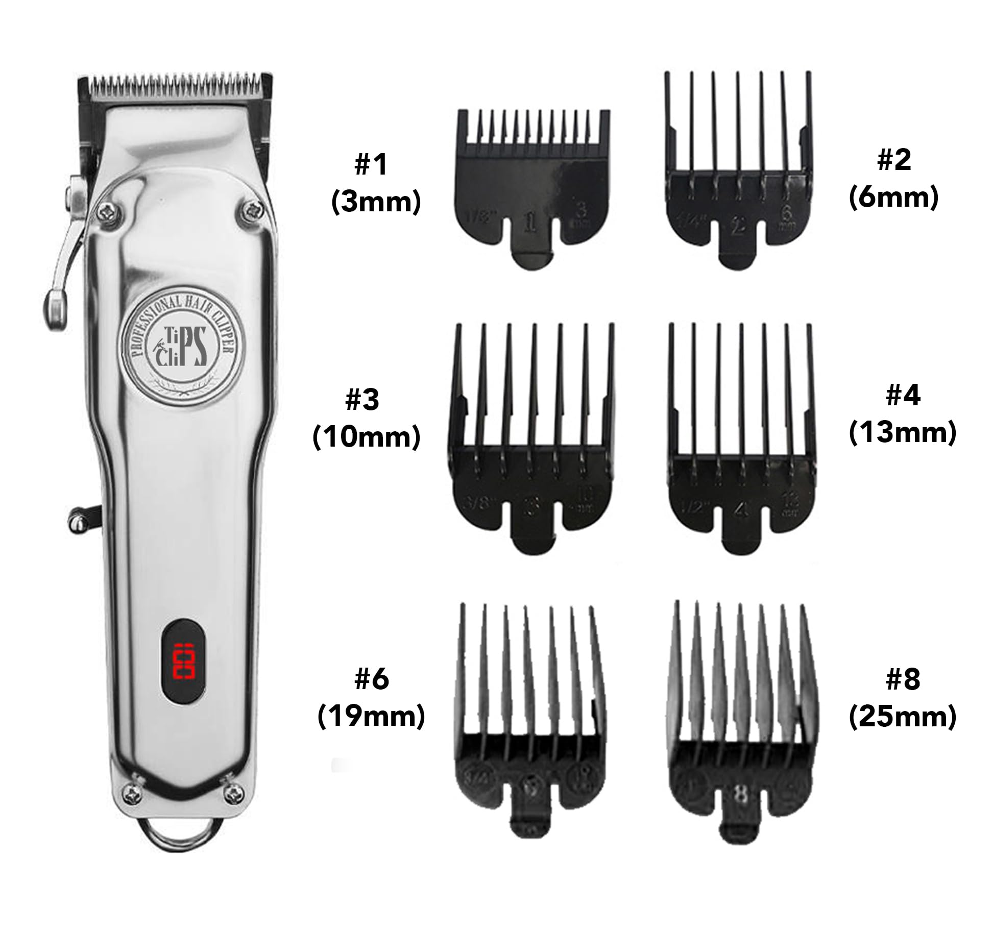 Tips for Clips Professional Hair Clippers for Men - Cordless Hair Clippers Machine - Barber Electric Hair Trimmer Men Clippers & Accessories Set - Grooming Beard & Hair Cutting Kit (13 Pieces)