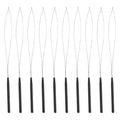 10-Piece Hair Extension Loop Tool Set, Black, Micro Rings & Nano Beads