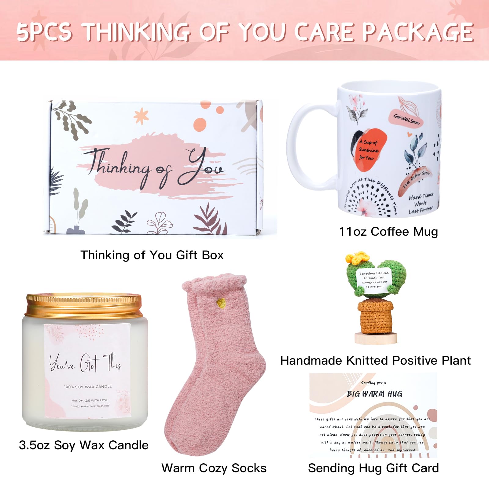 Get-Well Soon Gift Baskets for Women - Care Packge After Surgery Recovery - Self Care Gifts Thinking of You Gifts Feel Better Gift for Sick Friends