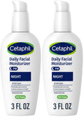 Cetaphil Night Moisturizer for Face, Hydrating Facial Moisturizer with Hyaluronic Acid, All Skin Types, Lightweight and Non-Comedogenic, Dermatologist Recommended for Sensitive Skin, 3oz (Pack of 2)