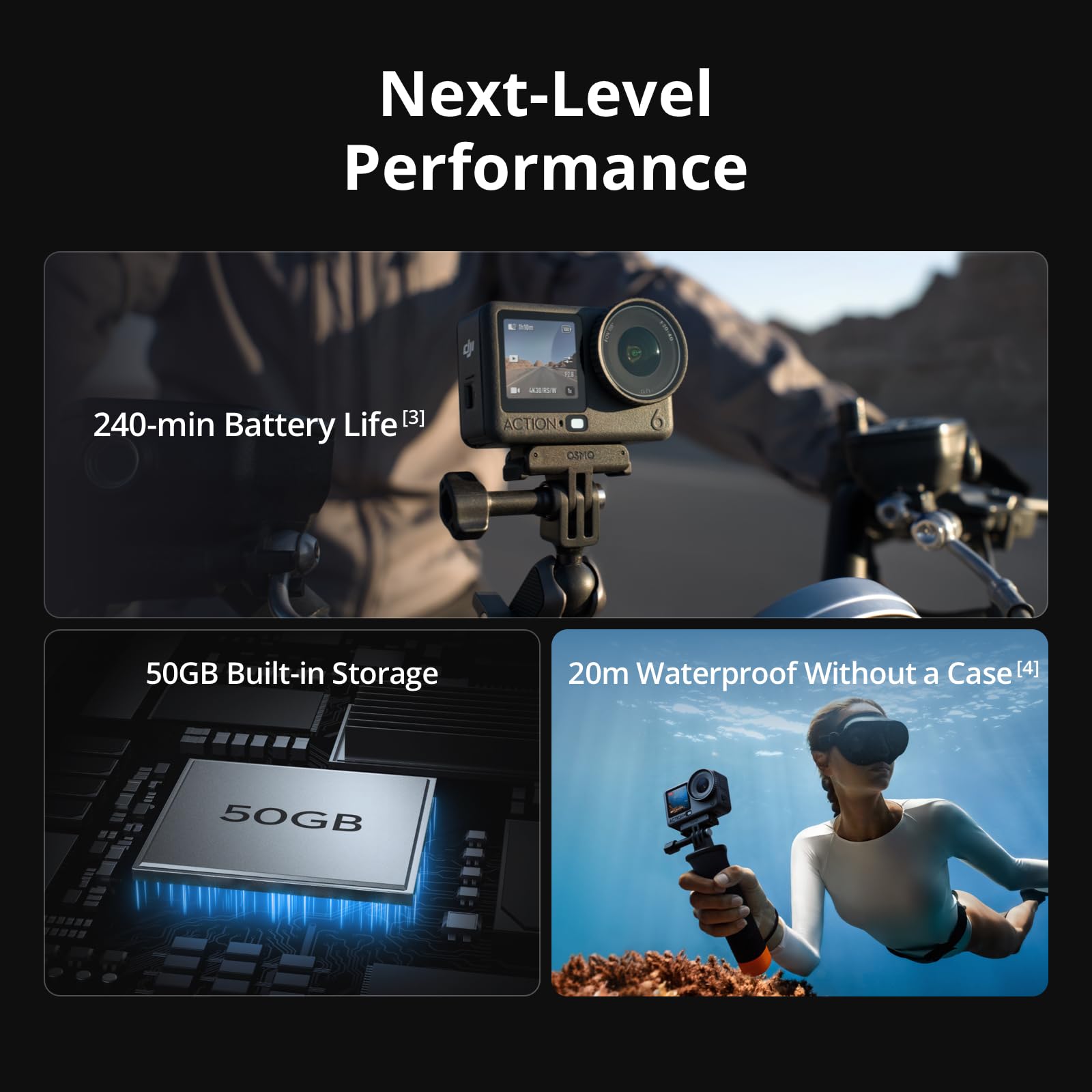 DJI Osmo Action 6 Enhanced Combo, 8K Waterproof Action Camera