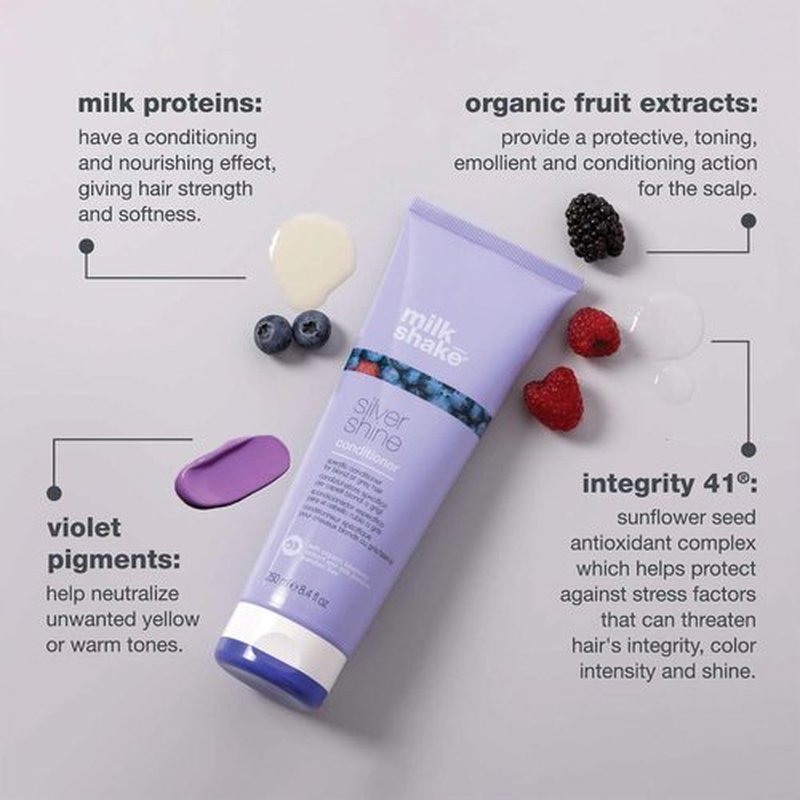 milk_shake Silver Shine Purple Conditioner - Toner for Brassy Blonde Hair, 300ml
