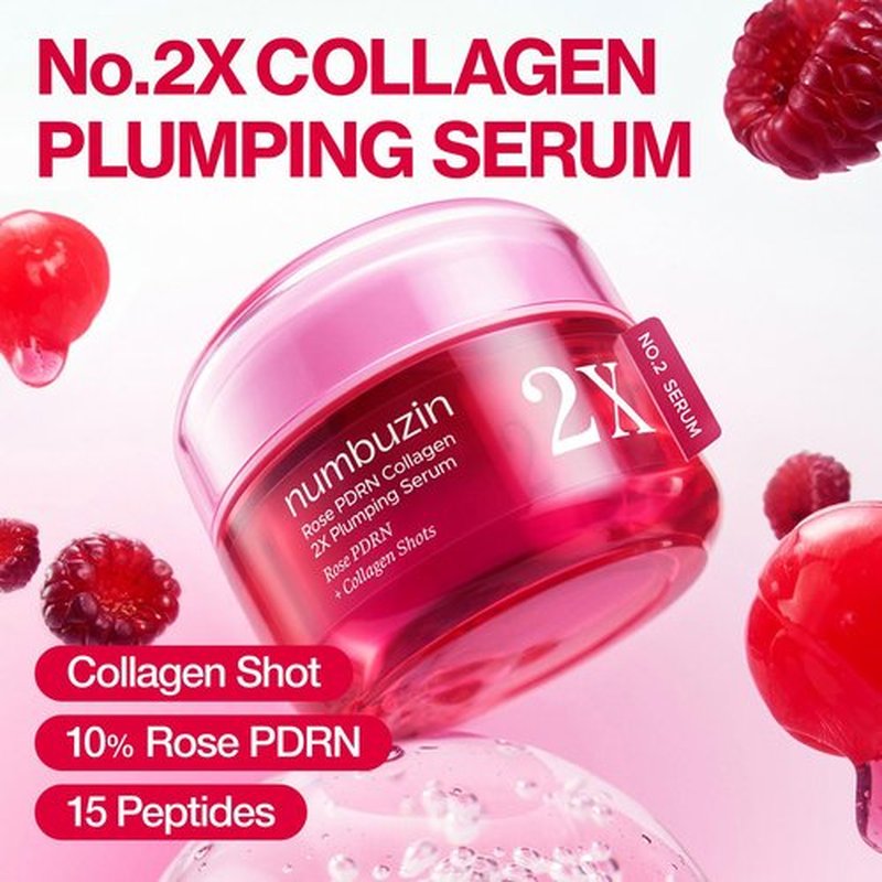 Numbuzin No.2X Rose PDRN Collagen Serum - Firming & Hydrating for Volume Glow | 1.01 fl oz (30ml)