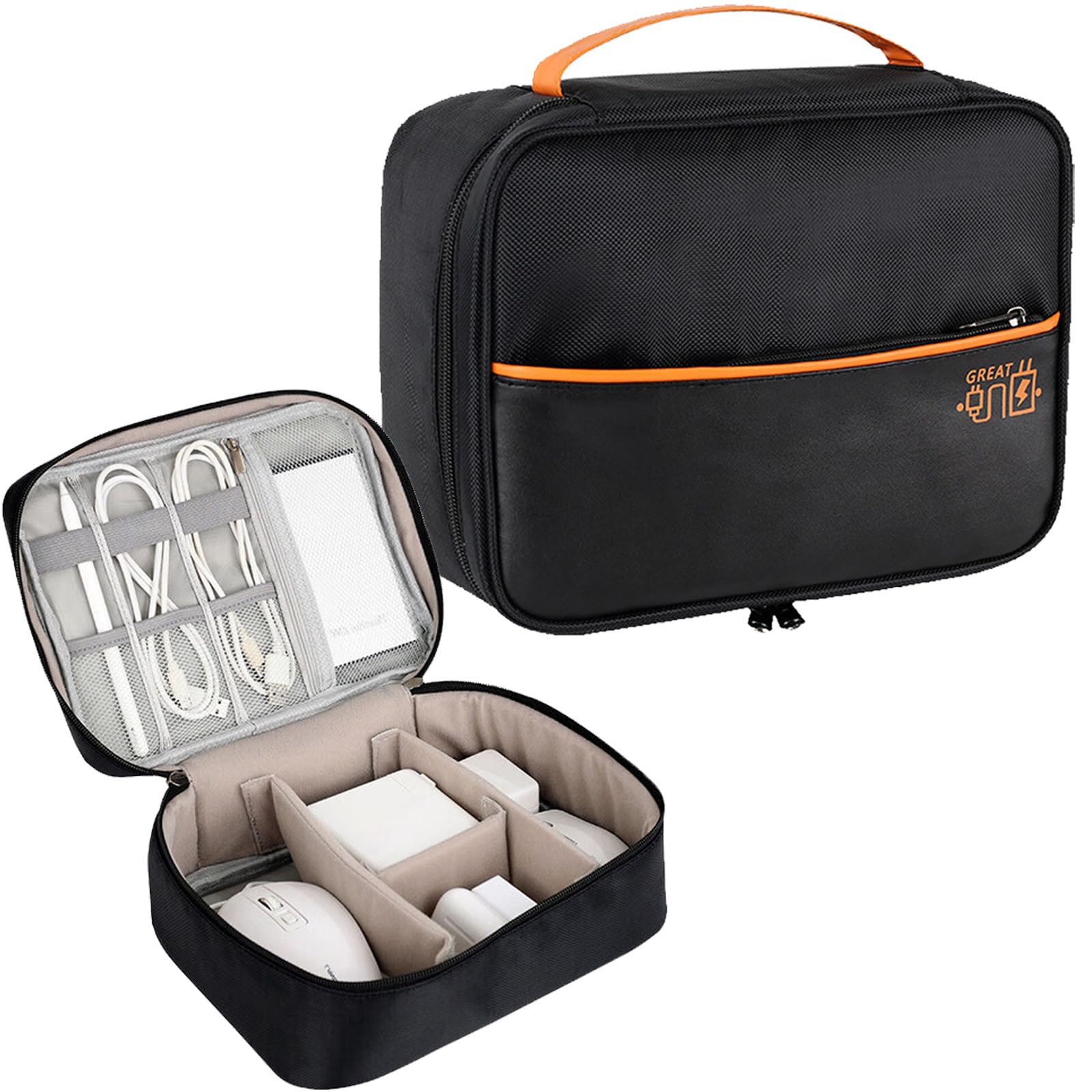 AYANICA Big Organizer Bag Electronic Devices Case Travelling Pouch for USB Charger Cable Accessories Mouse Phone SD Power Bank Earphone Organized