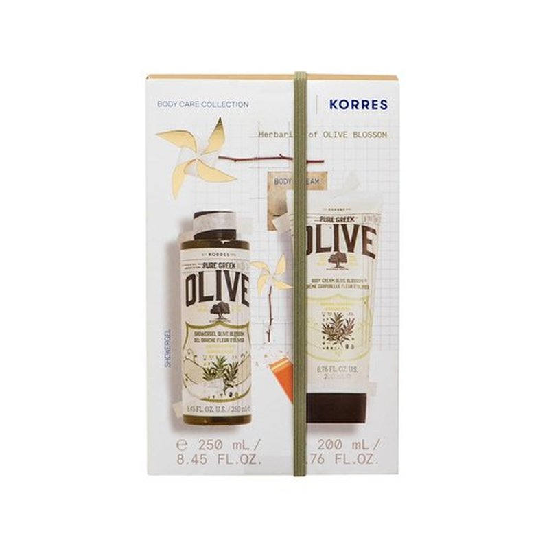 KORRES Olive Blossom Body Care Set - Natural Vegan Skincare Gift for Men & Women | 2-Piece Set, 8.45 FL Oz & 6.76 FL Oz