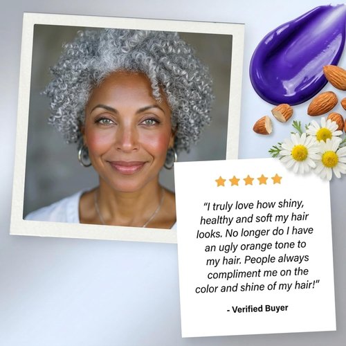 Dr. Fischer Purple Mask - Neutralizes Yellow Tones & Hydrates Gray Hair | Sulfate-Free Formula