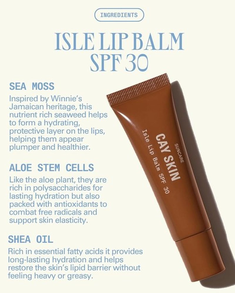 Cay Skin Isle Lip Balm SPF 30 - Hydrating, High Shine Lip Gloss in Vanilla Brown Sugar - 0.35 oz