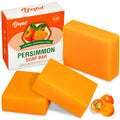 URZTUL 3 PCS Persimmon Soap Bar for Body Odor Control, Natural Deodorizing Soap for Eliminating Strong Smell, Handmade Bar Soap Deodorant Smooth Skin Deeply Cleansing
