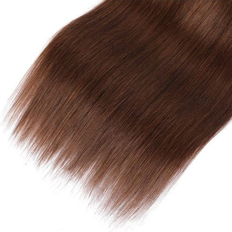 Raivide Color #4 Bundle Chocolate Brown Straight Human Hair Bundles Color #4 Dark Brown Straight Bundles Human Hair 16 18 20 Inch