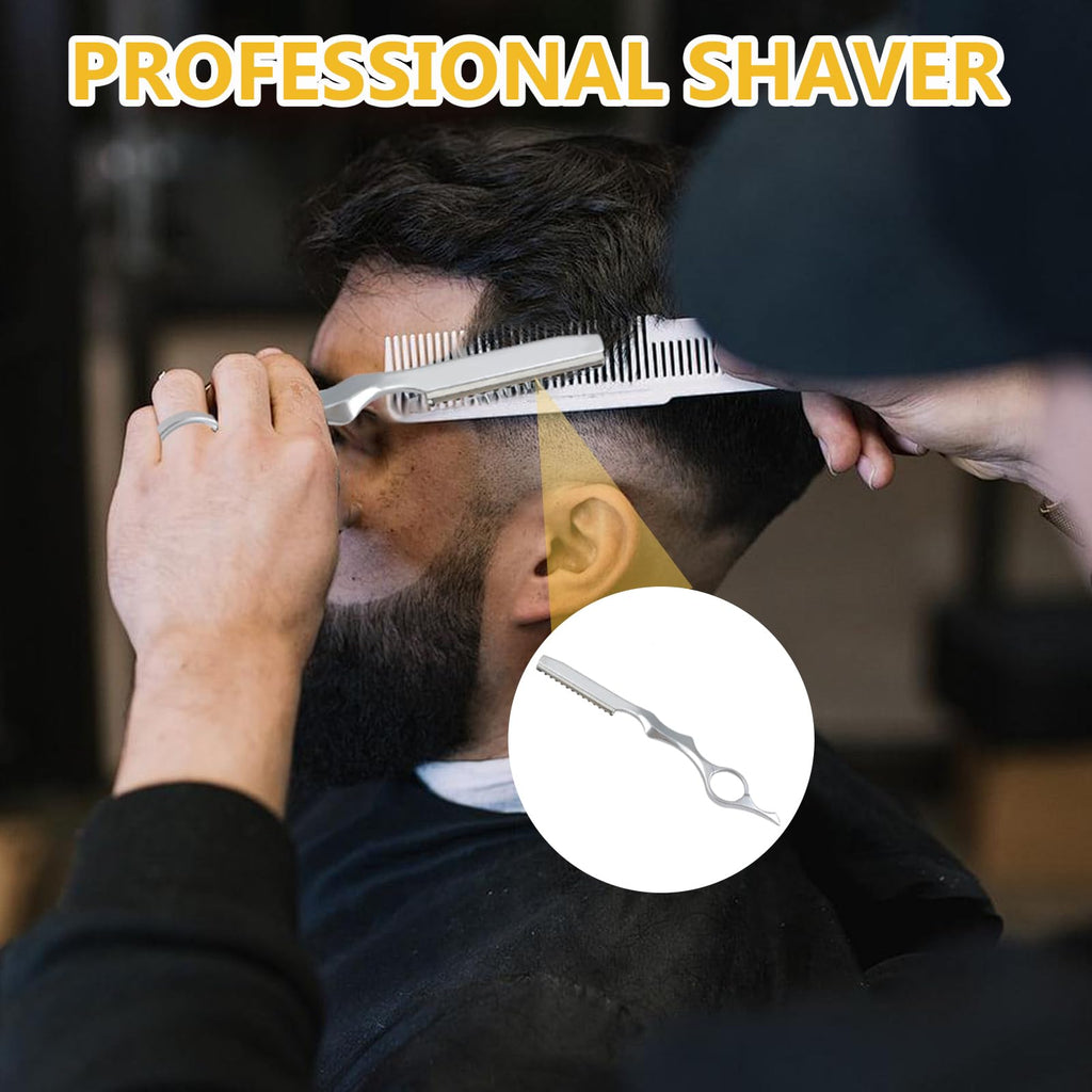 OMASUNB 11pcs Hair Razors, Professional Styling Razor with 10pcs Replacement Stainless Steel Blades, Hair Cutting Razor for Barbers, Salon Stylists & Home Hair Trimming