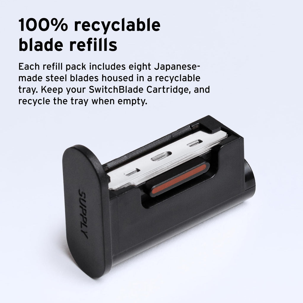 SUPPLY Single Edge Max Blade Refills for Men – Includes 8 Platinum Label Steel Replacement Blades – Crafted in Japan