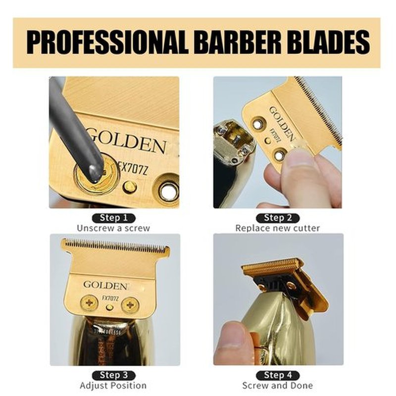 BaByliss PRO Gold FX707Z DLC Replacement Blades - Precision Trimmer Blades for FX787 & FX726 | 2-Pack