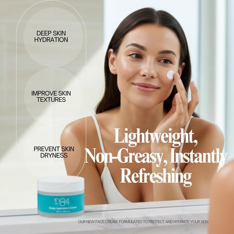 Korean Face Moisturizer with Hyaluronic Acid & Niacinamide – Deep Hydration Anti-Aging Cream for Women – Daily Face Cream for Dry Skin 50ml