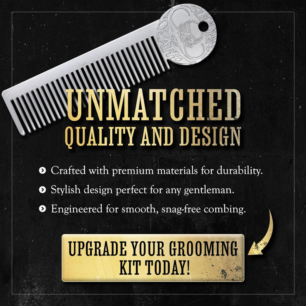 Moustache Care Gift Set by Vintage Grooming Co. | Death Grip & Sudden Death Mustache Wax & Comb Kit