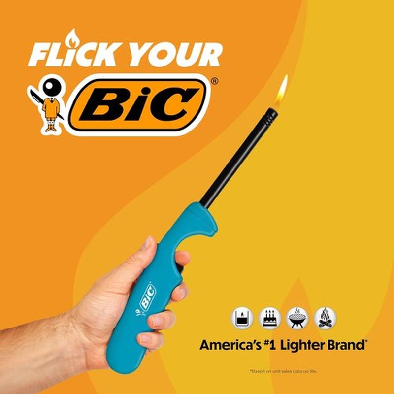 BIC Multi-Purpose Lighters - Long Metal Wand for Grills & Fireplaces | Classic Collection, 4-Pack