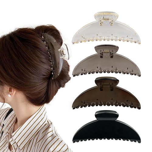 Hair Claw Clip for Women, 5 Inch Large Nonslip Claw Clip, Strong Hold for Medium Hair, Comfortable No-Pull, For Half-Up & French Twist, Fashion Hair Accessory Gift