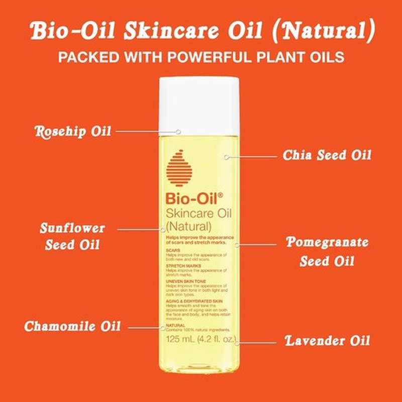 Bio-Oil Natural Skincare Oil - Serum for Scars & Stretch Marks | Moisturizer for All Skin Types, 4.2 Oz