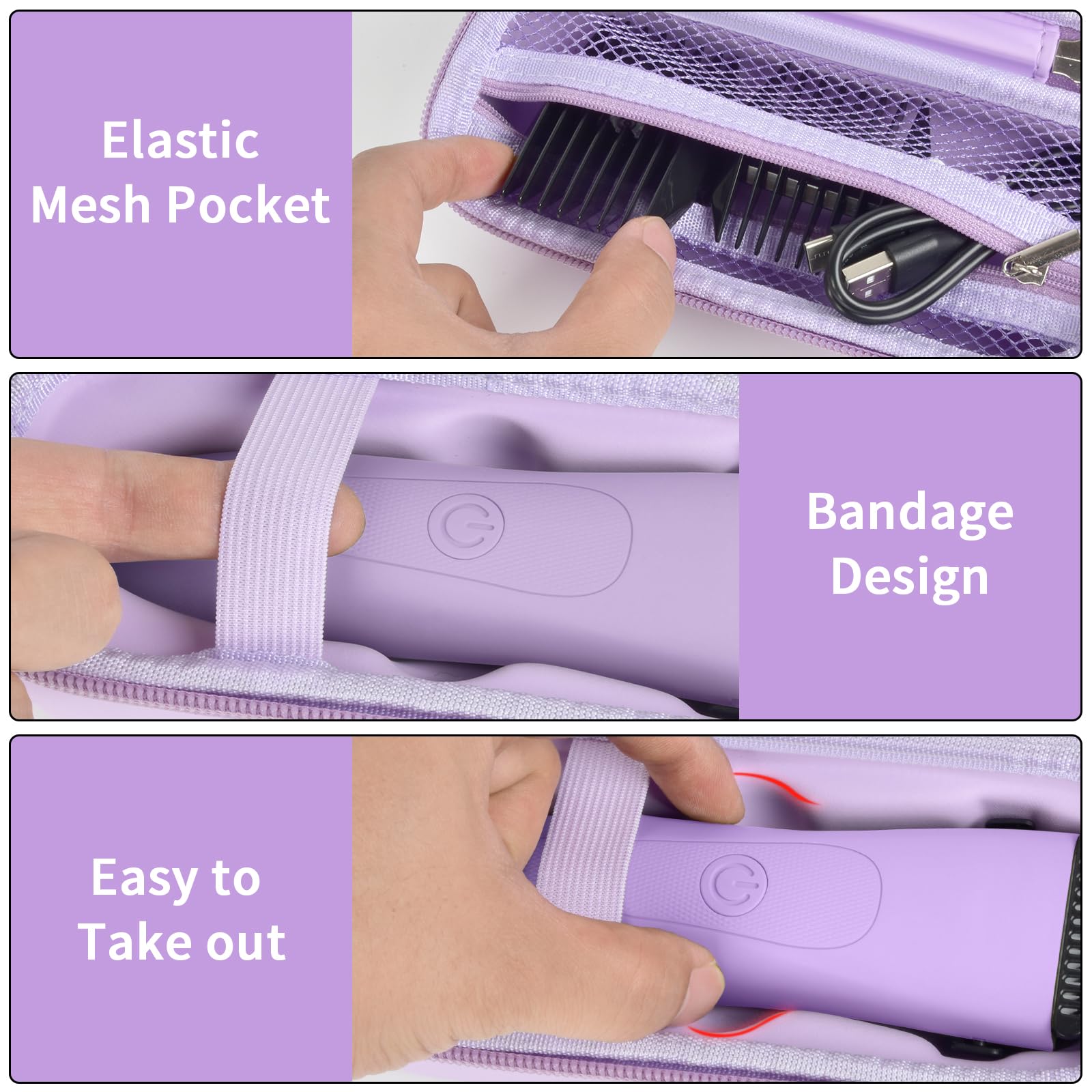PAIYULE Case for MANSPOT for Meridian Body Hair Trimmer for Men, Electric Beard Shaver Storage Holder for LADYSPOT Pubic Razor and Extra Blade Heads- Box Only (Purple)
