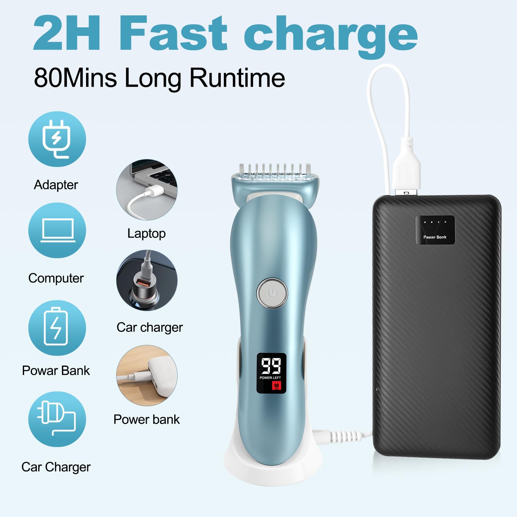 Epilators Hair Removal for Women, Electric Shaver & Bikini Trimmer for Legs & Underarm, Rechargeable Wet Dry Use Painless Hair Removal with Detachable Head
