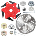 Ofcox Steel Trimmer Head, 6 Blades Metal Razor, Universal Weed Eater Blade for Straight Shaft Gas Trimmer, 25.4mm/1 inch Arbor Heavy Duty Brush Cutter Attachment, 1 Pack(Red)