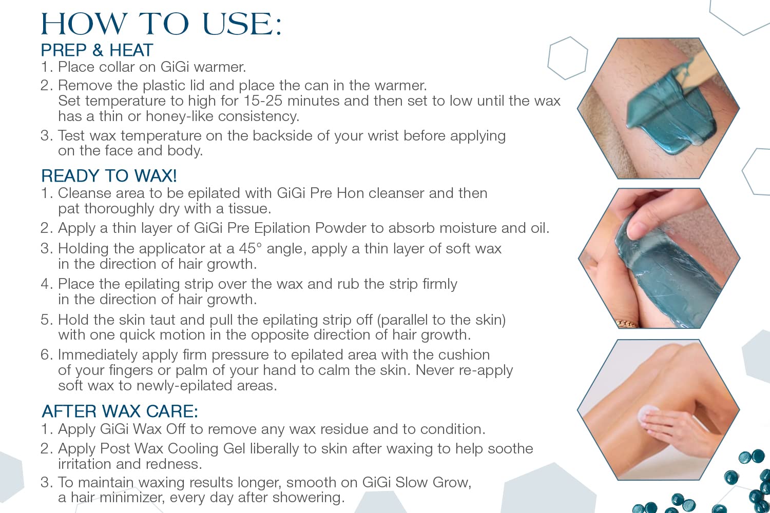 GiGi Azulene Hard Wax Beads for Hair Removal, Sensitive Skin, 32 oz