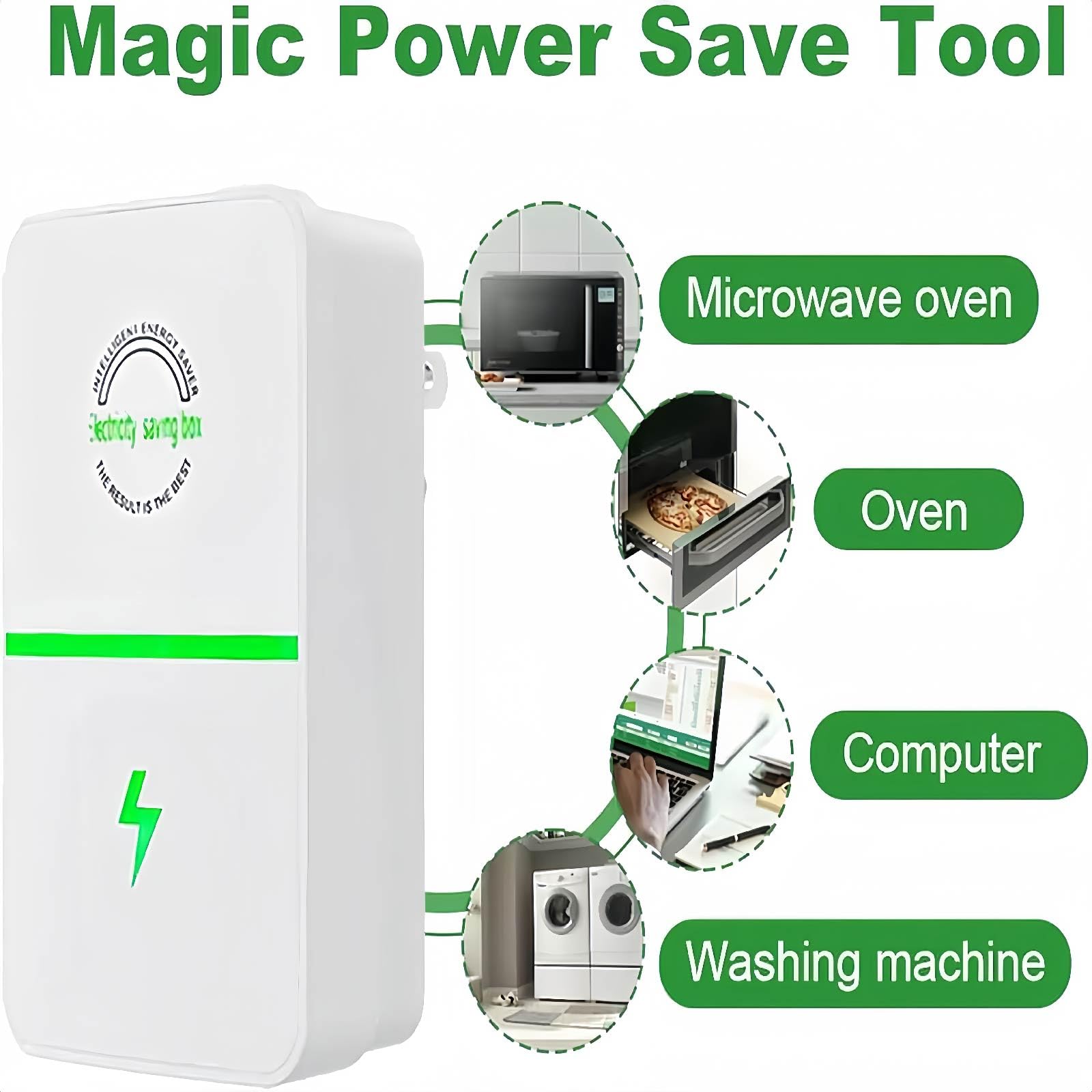 2026 New Electricity Saving Box, Plug in Power Box with US Plug, Regulador De Voltaje para Casa to Reduce Electricity Bill, Power Factor for Household/Offices (6Set)