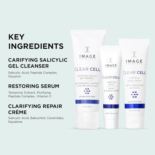 IMAGE Skincare Clear Cell - 3-Step Intro Regimen Set for Clear Pores & Healthy Skin | 3.2 Ounce