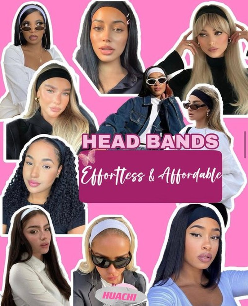 Huachi Headbands for Women Non Slip 16 Pack Elastic Sports Hair Bands for Women, Soft Cotton Cloth Headband for Workout Yoga Fashion Hair Accessories, Black White Gray Trendy Head Bands