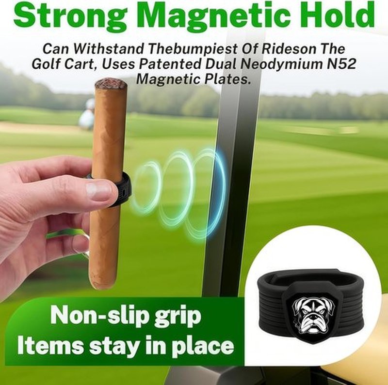 Dominant Magnetic Cigar Holder - Universal Cigar Clip with Strong Magnet & Elastic Silicone | 2 Pack (Blue & Black)
