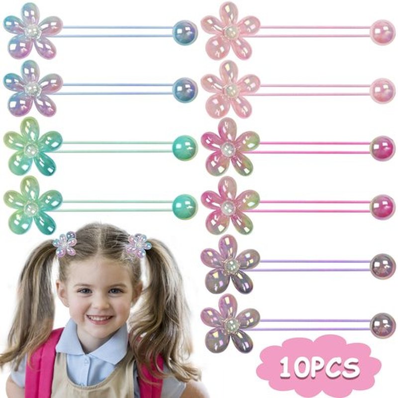 10 Pack Hair Balls for Girls Hair,Hair Ties for Girls Toddler Kids Ponytail Holders Hair knockers Cute Hair Accessories (pink blue green purple rose)