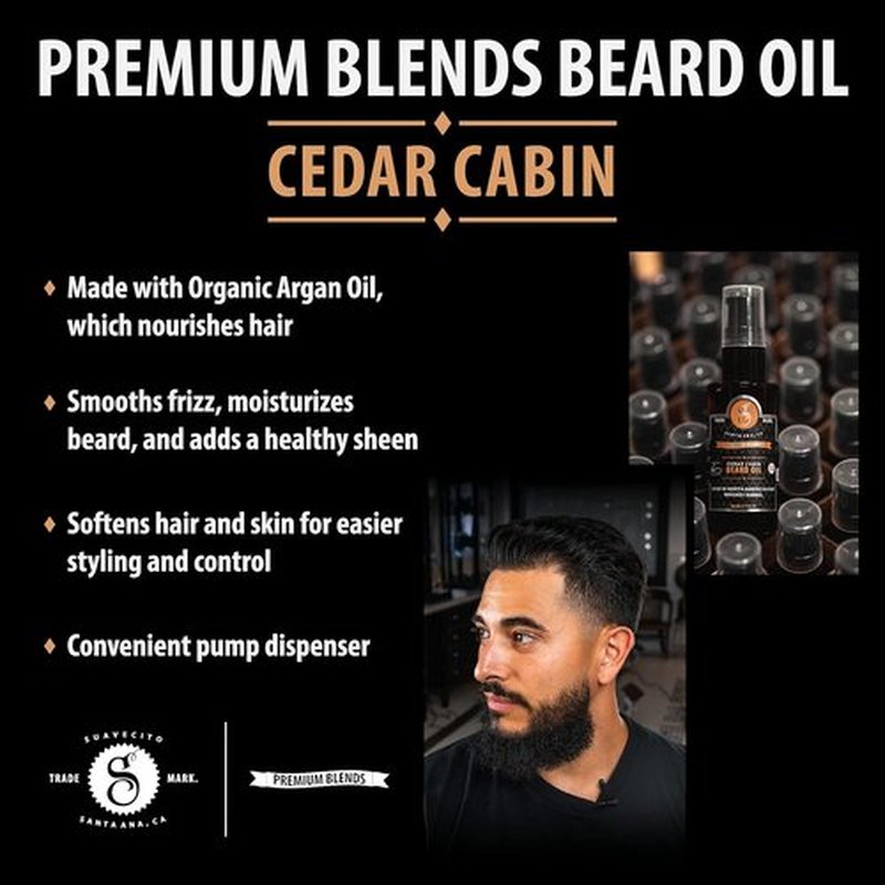 Suavecito Premium Blends Beard Oil - Leave-In Conditioner for Soft, Hydrated Beards - 1 oz