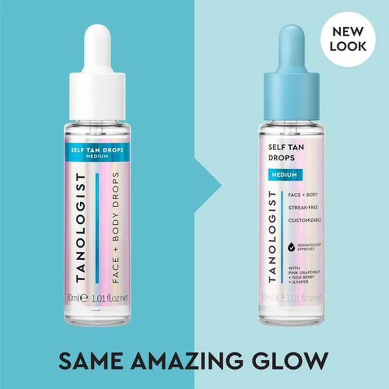 Tanologist Medium Self Tan Drops - Streak-Free Tanning for Body & Face | Vegan Skincare, 1.01 fl. oz/30 ml