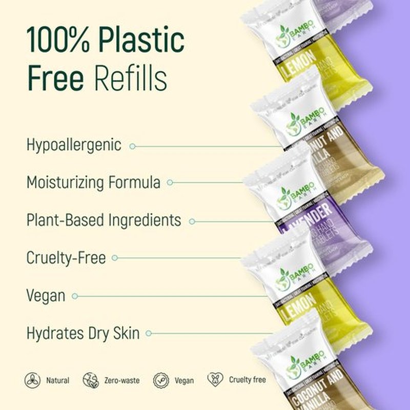 18 Pack Natural Foaming Hand Soap Tablets - Soft Moisturizing Handwash Tab Refills - 1 Tablet = 9 Oz Liquid Wash Foam Handsoap - Eco-Friendly Softsoap Refill Tabs (18 Variety Pack)
