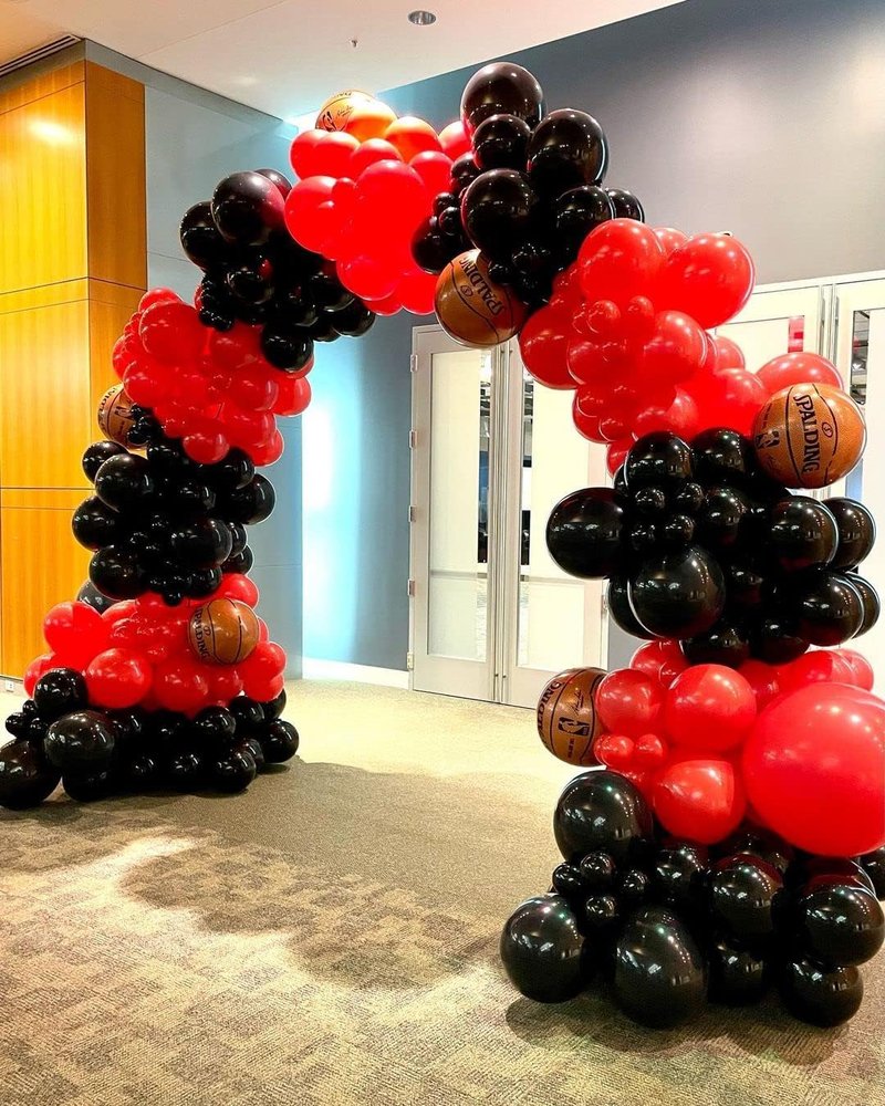 Bezente Red & Black Balloons Garland Kit - 100 Pcs Confetti & Solid Balloons for Wedding, Birthday, Graduation, BBQ, & Prom Decor