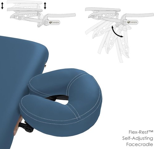 EARTHLITE Portable Massage Table Package - AVALON with Reiki Endplate & Premium Flex-Rest Face Cradle (30”x73”)
