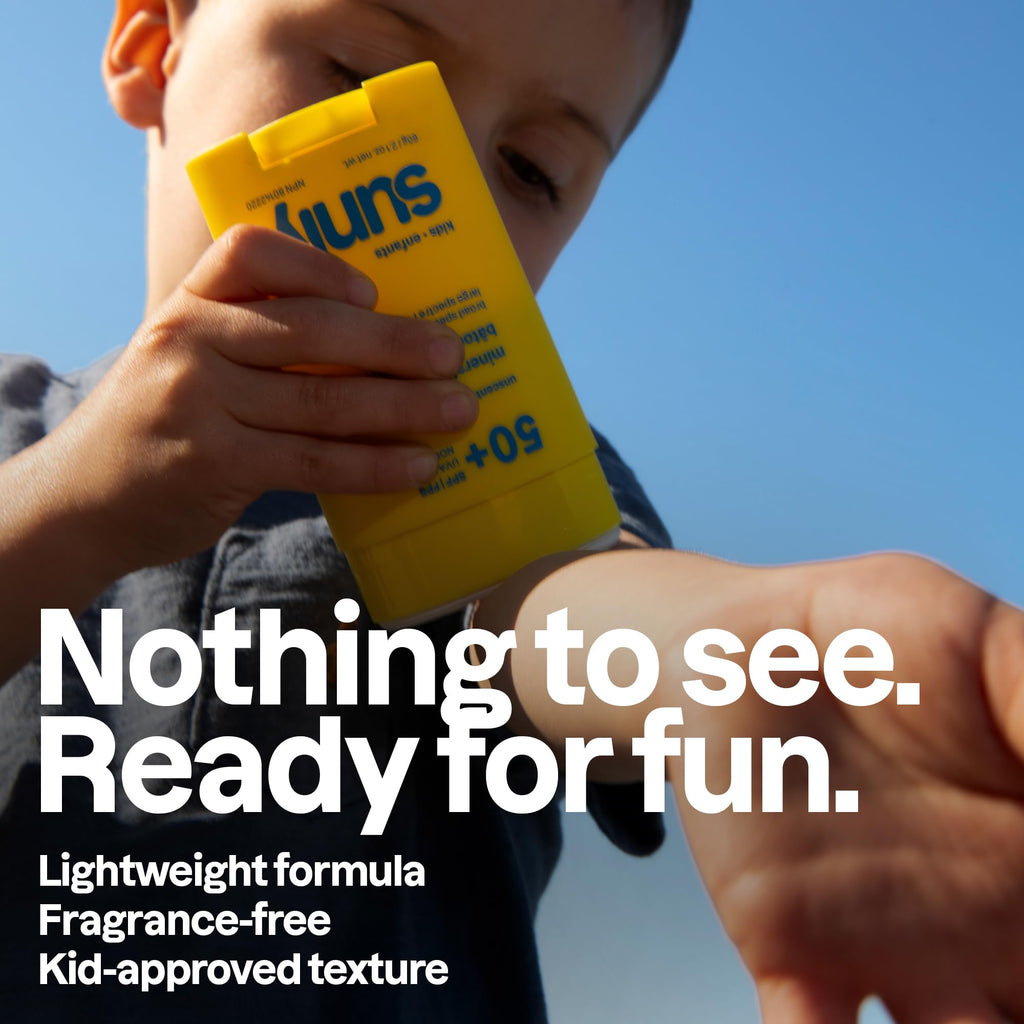 ATTITUDE Kids Mineral Sunscreen Stick SPF 50, Broad Spectrum Zinc Oxide, EWG Verified, Non-Nano, Mess-Free Stick for Face & Body, Lightweight Non-Greasy, Vegan, Unscented, 2 Oz