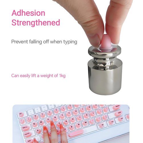 Skin Care Tools, Raised Keyboard Stickers for Long Nails with Letters,Heart-Shaped Reusable Adhesive Protective Type Long Nail Keyboard Stickers for Typing, Gaming & Nail Art (70 Pcs)
