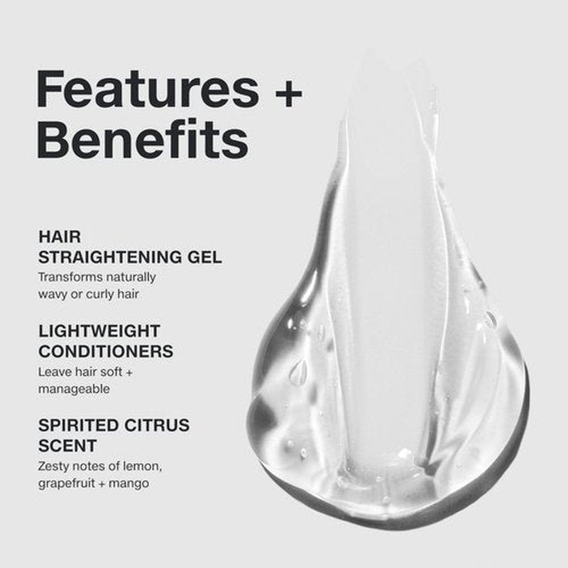 Paul Mitchell Straight Works Hair Gel, Smoothing Styler, Add Shine, For Frizzy Hair, 5.1 fl. oz