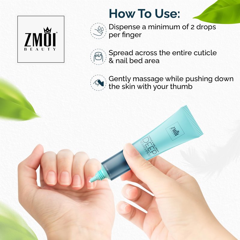 ZMOI Cuticle & Nail Cream Treament, Deep Nourishing - USA Made - Daily Repair Nail Care w/Organic Shea Butter, Jojoba Oil - Soften Cuticles, Strengthen Nails, Hydrating (1 Fl Oz/Pack of 1)