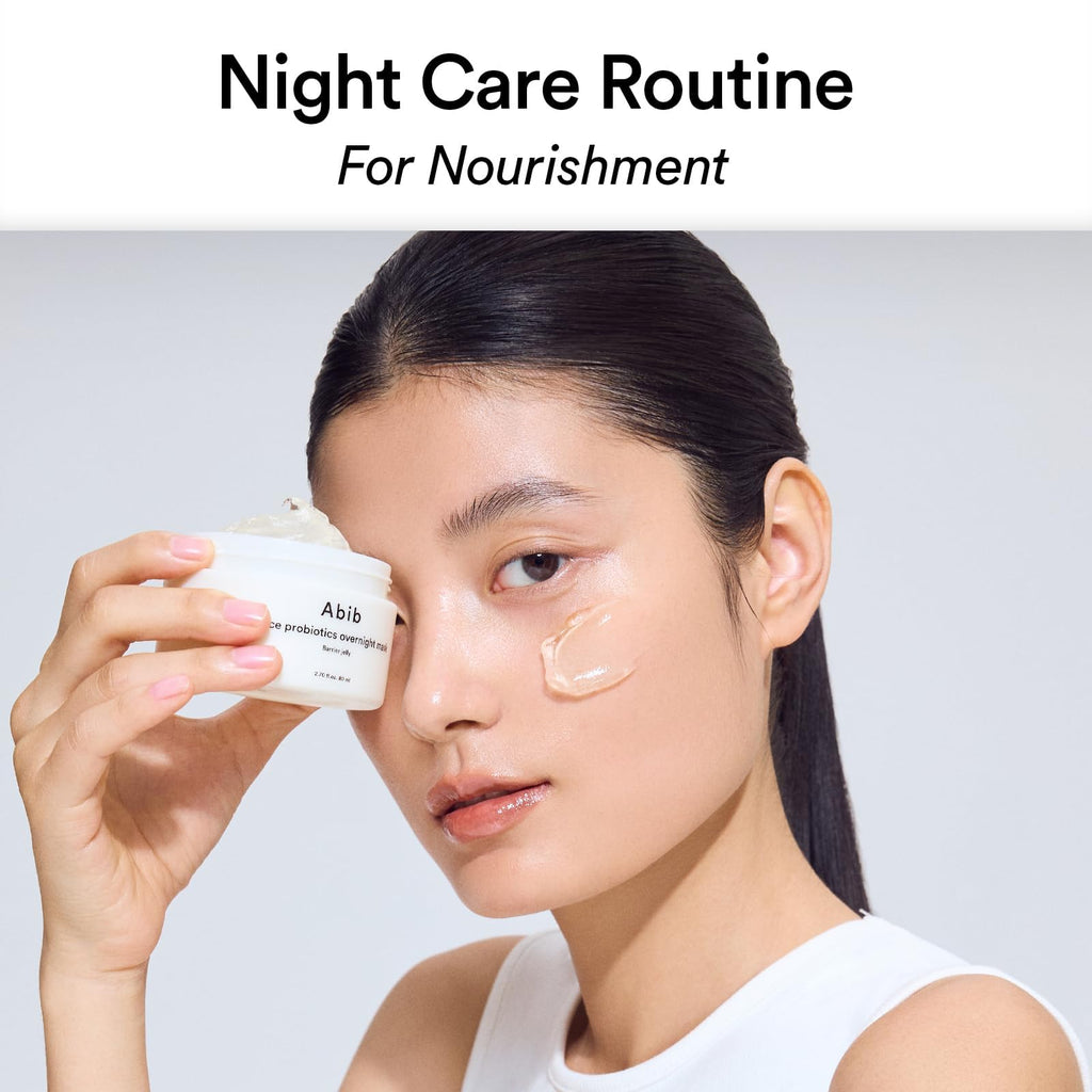 Abib Rice Probiotics Overnight Face Mask Barrier Jelly 2.7 fl oz | Korean Sleeping Mask for Glass Skin | Moisturizing & Slugging Cream