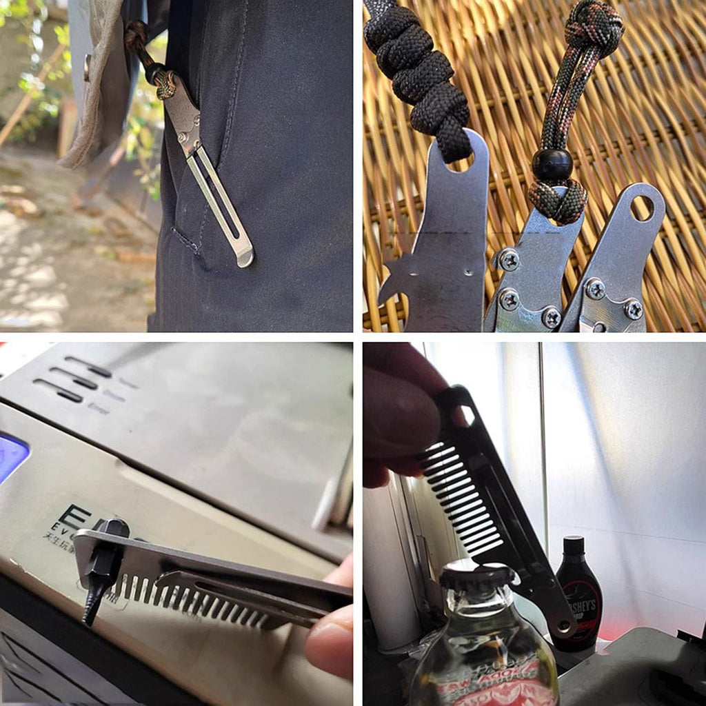 Titanium Comb EDC Mini Portable Hair Comb Multifunctional EDC Mustache Comb