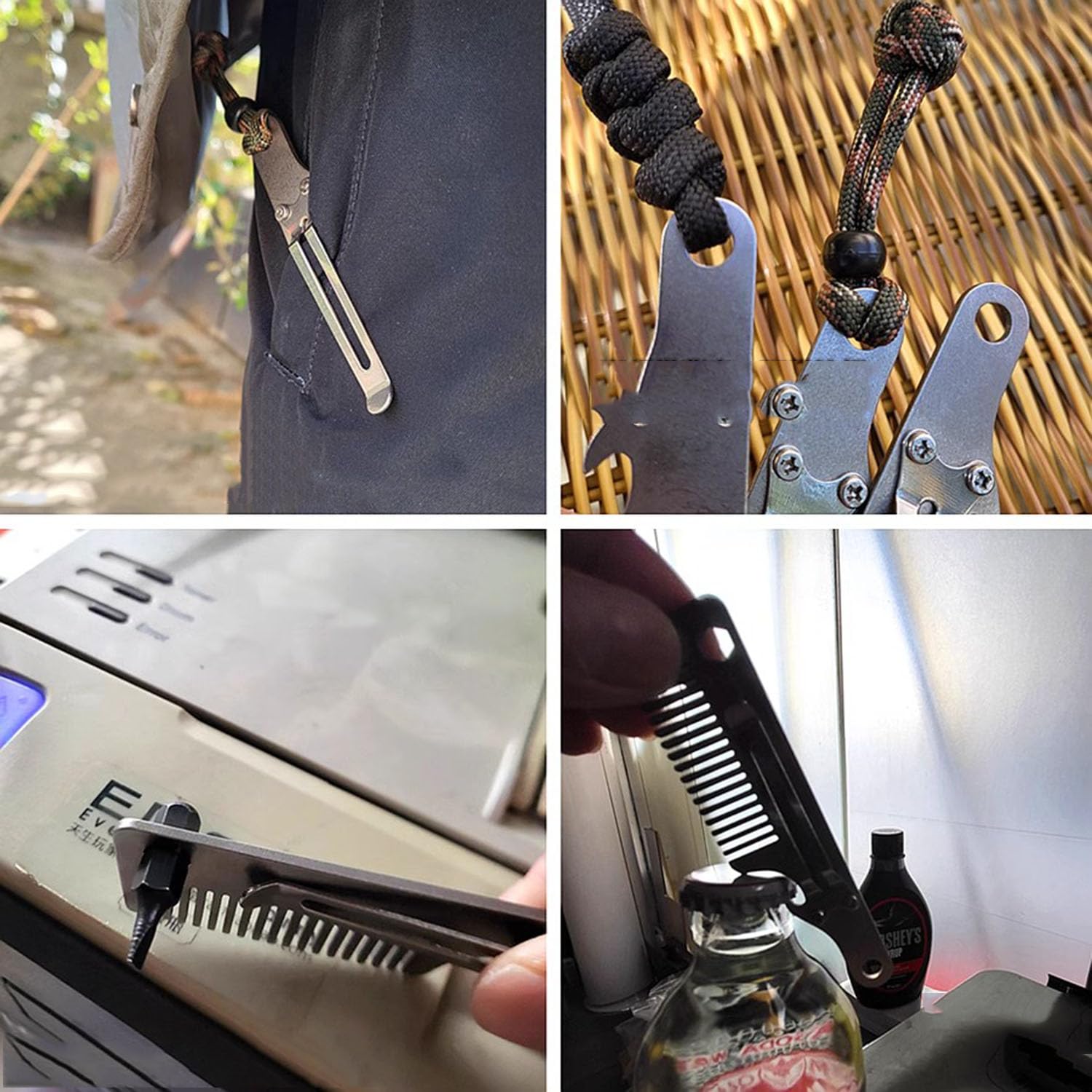 Titanium Comb EDC Mini Portable Hair Comb Multifunctional EDC Mustache Comb