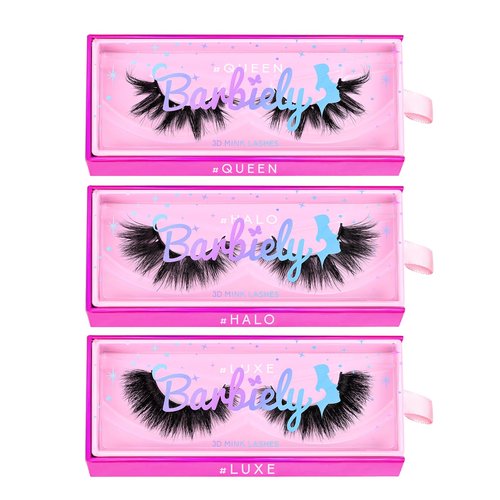 Barbielylashes 20mm Mink Lashes, 3D Real Mink Lashes, 3 Pairs Fluffy Dramatic False Eyelashes, 100% HandMade Mink Lshes, 6D Wispy Long Thick Full Volume Strip Eye Lashes, Cruelty Free (Party Time)
