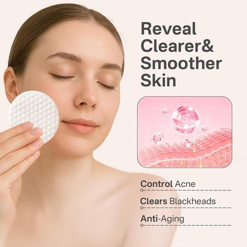 Glycolic Acid 20% Resurfacing Pads - Exfoliating Peel Pads for Radiant Skin | 50 Count with Salicylic Acid & Vitamins