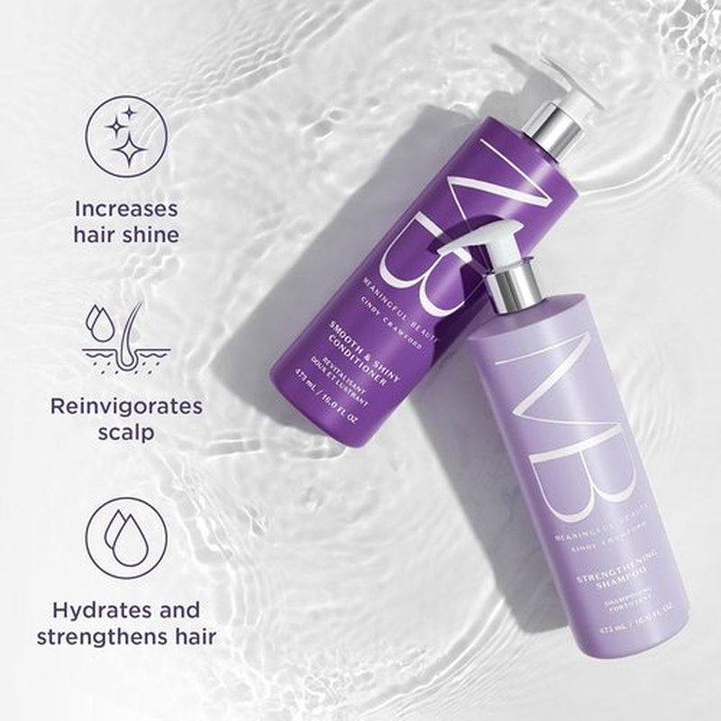 Meaningful Beauty Age-Proof Hair Care Set - Strengthening Shampoo & Conditioner, Plant-Based Keratin, 16 Oz Each